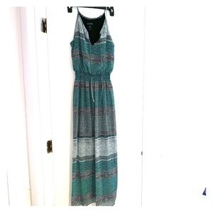 Summer dress multicolor teal white black